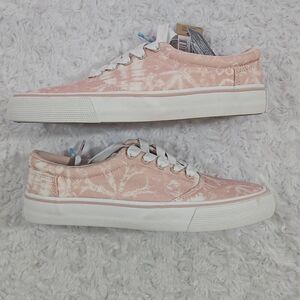 Toms Alpargata Cloud pink patchwork batik Fenix Tie Dye lace sneaker womens 7.5